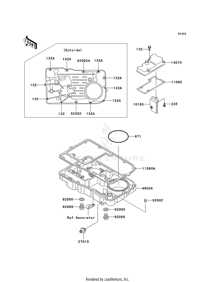 Breather Cover/Oil Pan Schematic