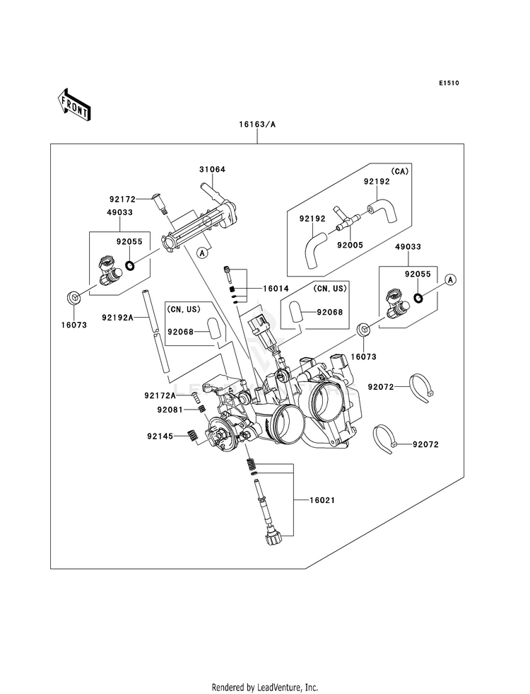 Throttle EX300BES Ninja 300 ABS (2014) Schematic