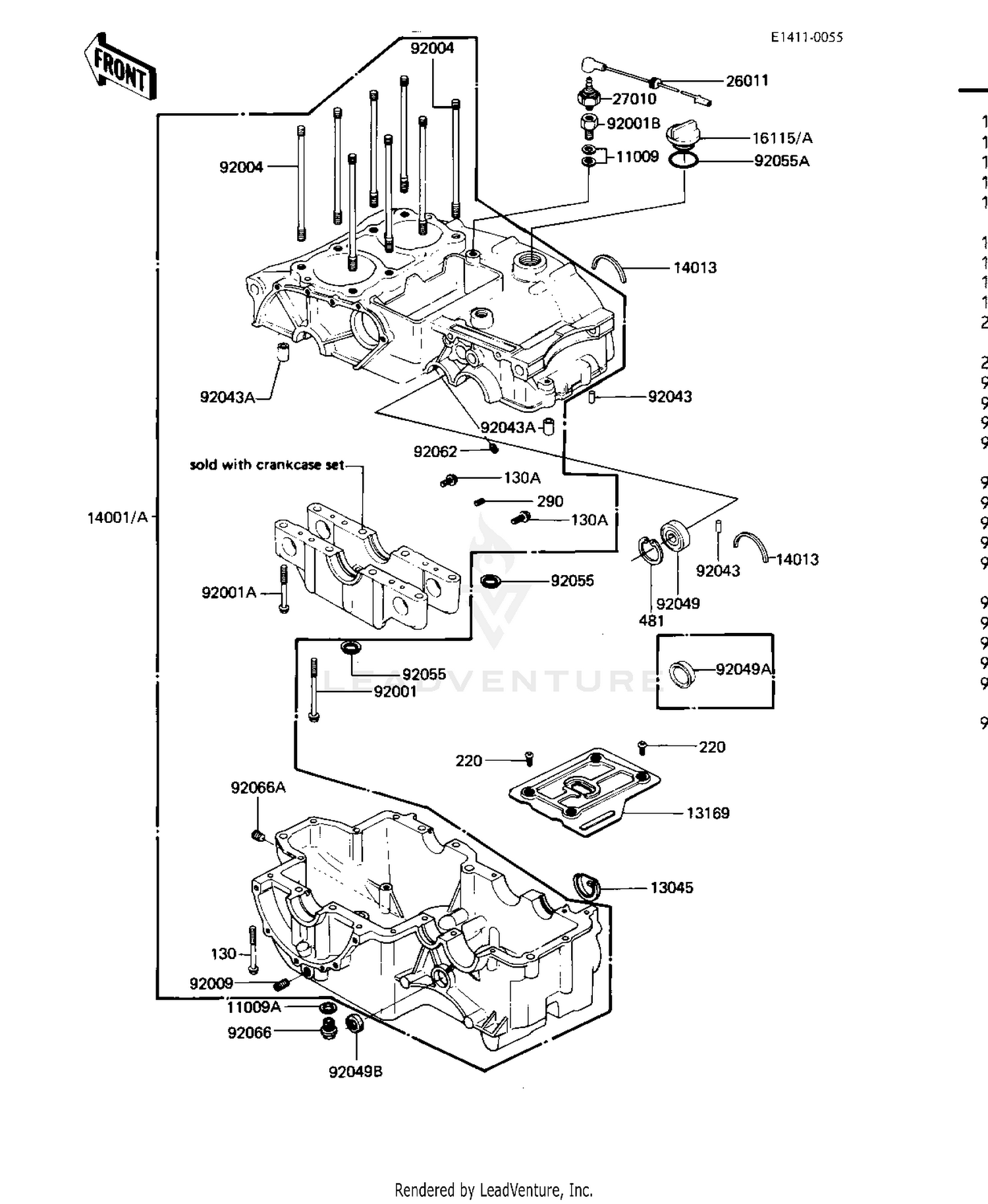 CRANKCASE ('81-'83 D2/D3/D4/D5)