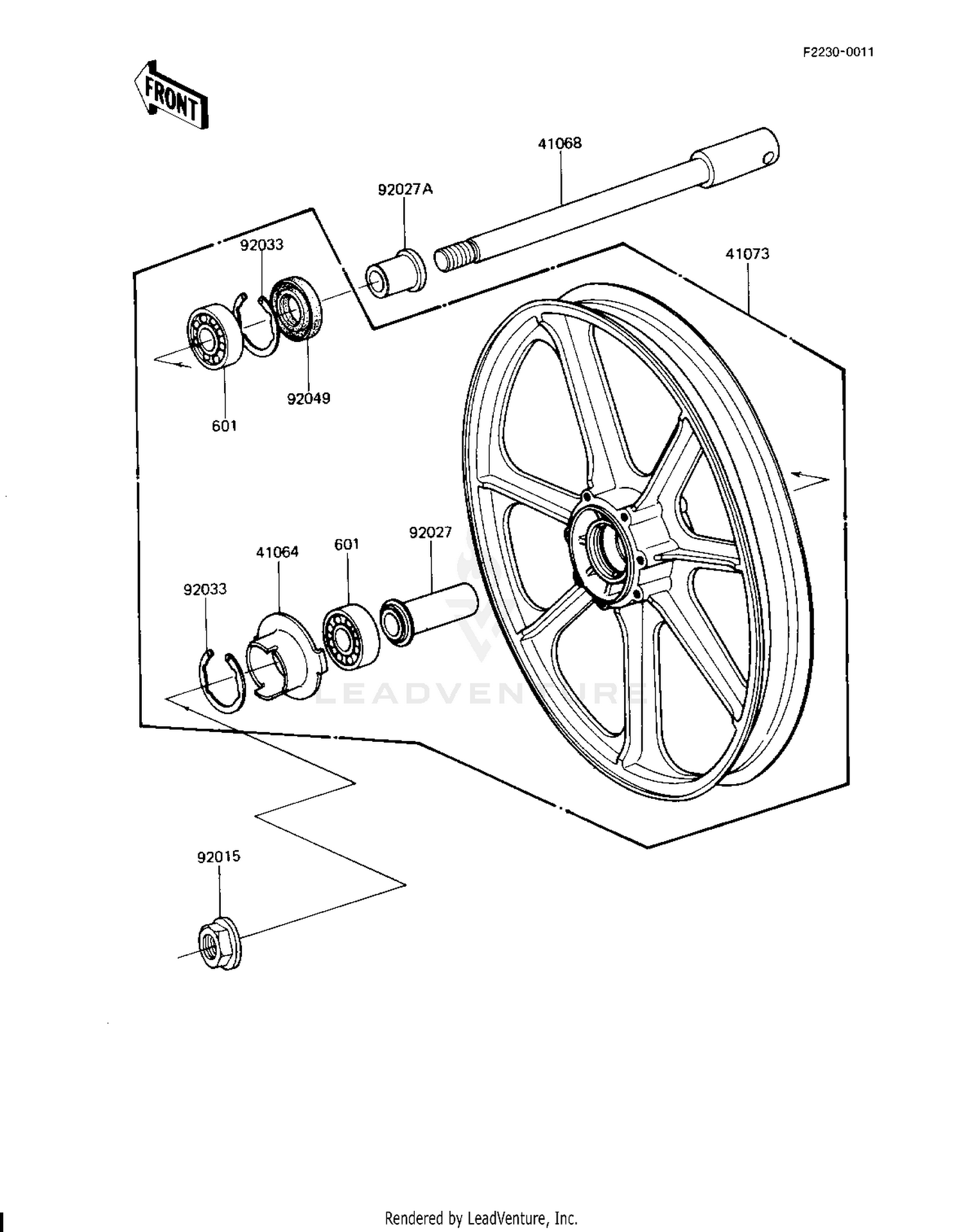 FRONT WHEEL/HUB (KZ1100-D1)