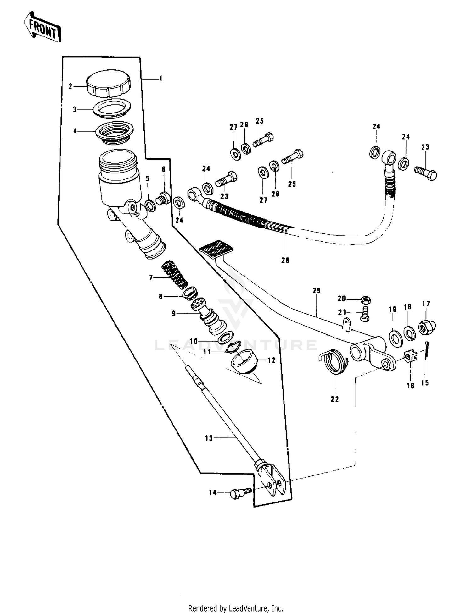 REAR MASTER CYLINDER/BRAKE PEDAL (KZ1000