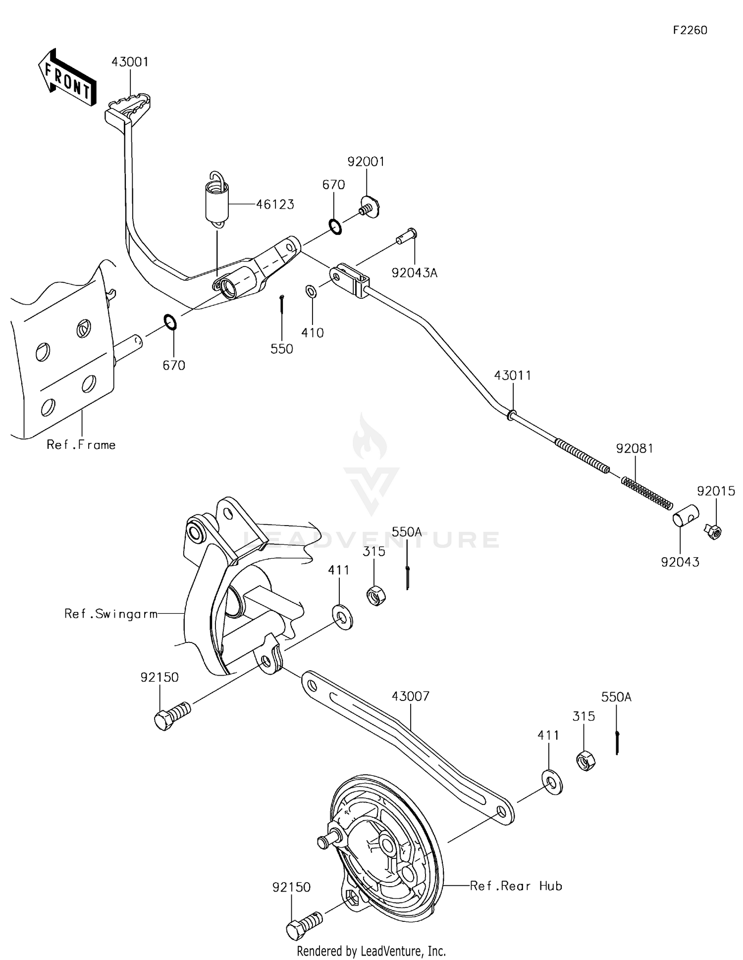 klx110 brake pedal