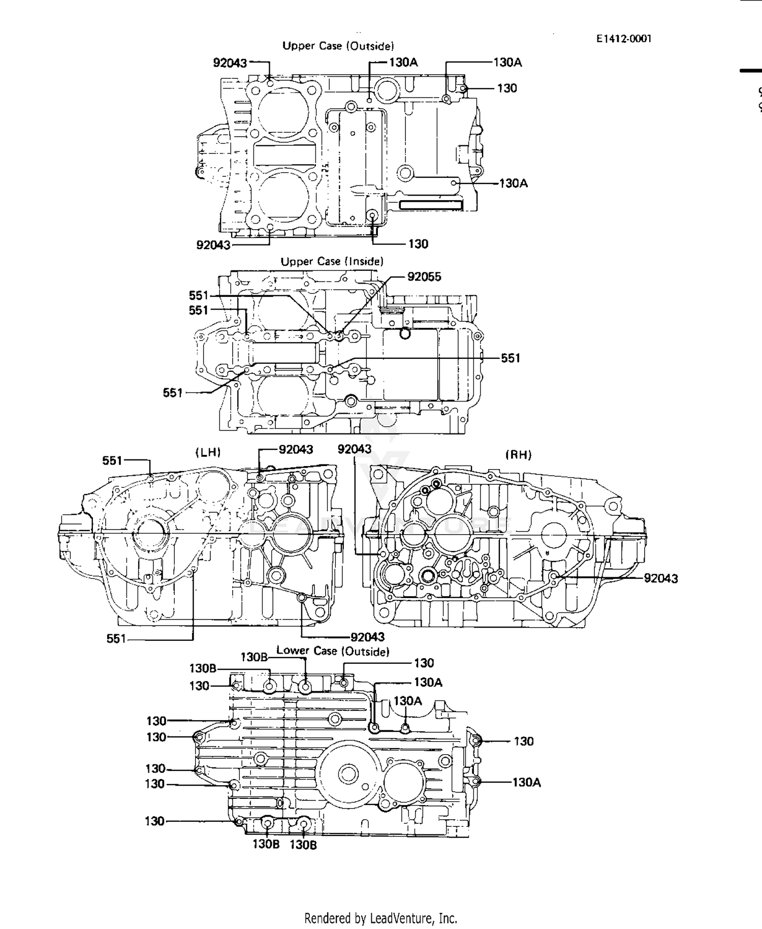 CRANKCASE BOLT & STUD PATTERN ('81-'83 D