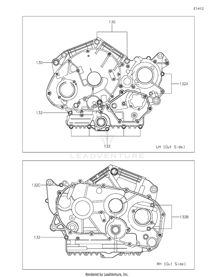 Crankcase Bolt Pattern Schematic