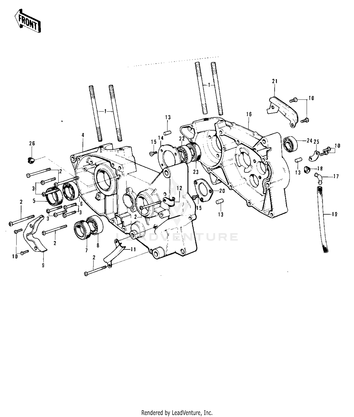 CRANKCASE ('73-'75 F11/F11-A/F11-B)