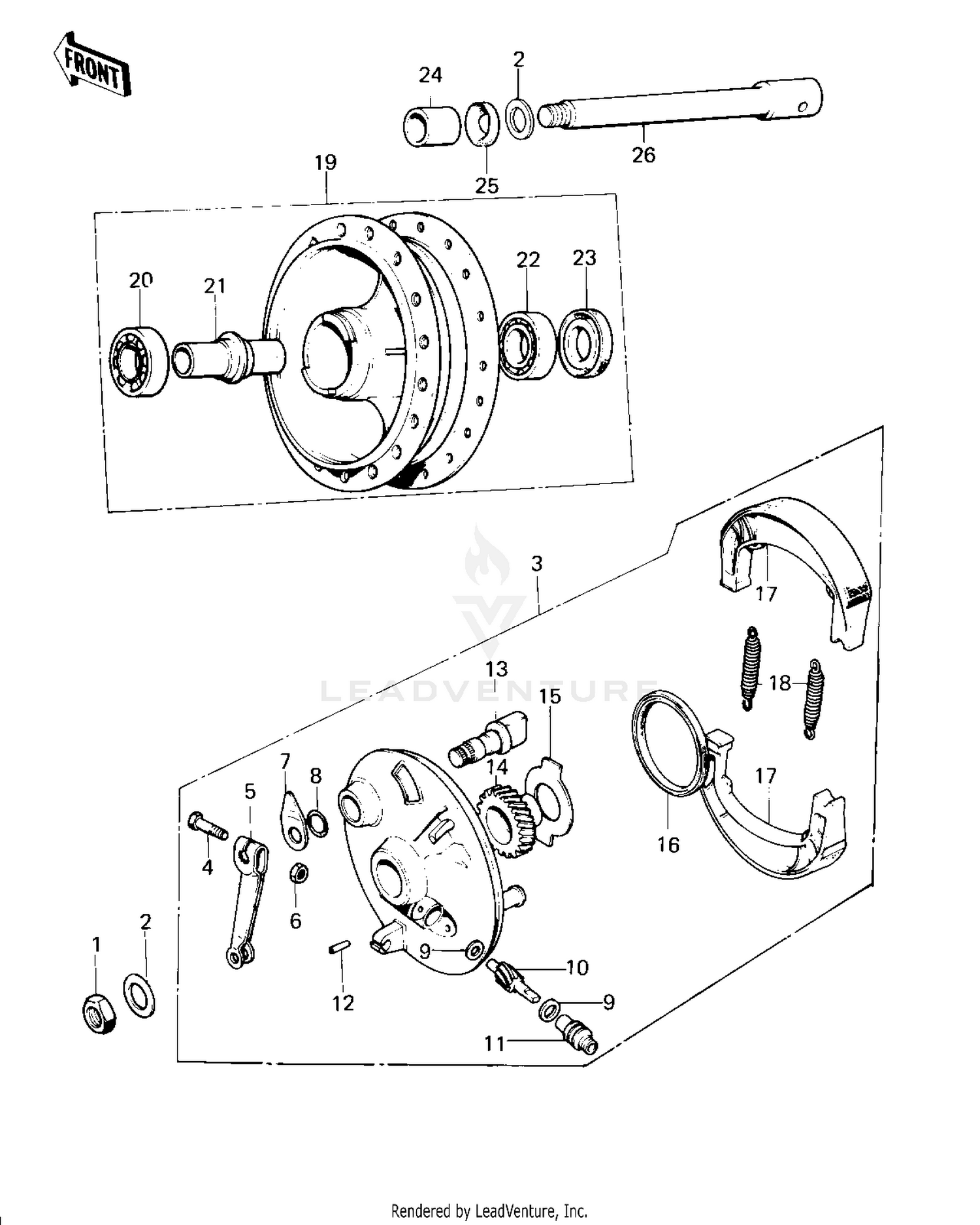 FRONT HUB/BRAKE