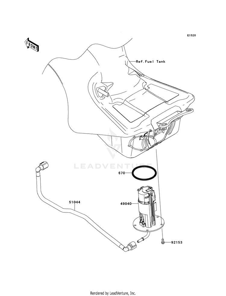 Fuel Pump ZX1400EDF Ninja ZX-14R (2013) Schematic