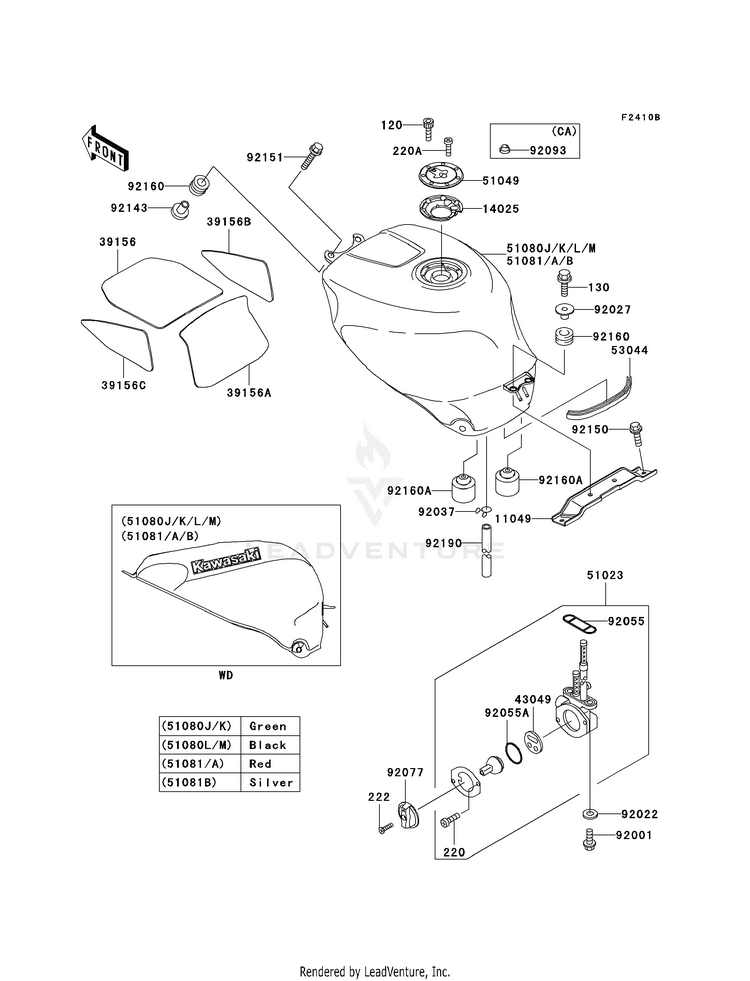 Fuel Tank (Zx750-P3/P4) Schematic