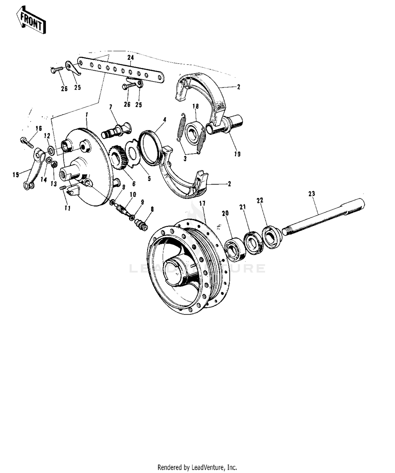 FRONT HUB/BRAKE ('72-'73 F9/F9-A 350)