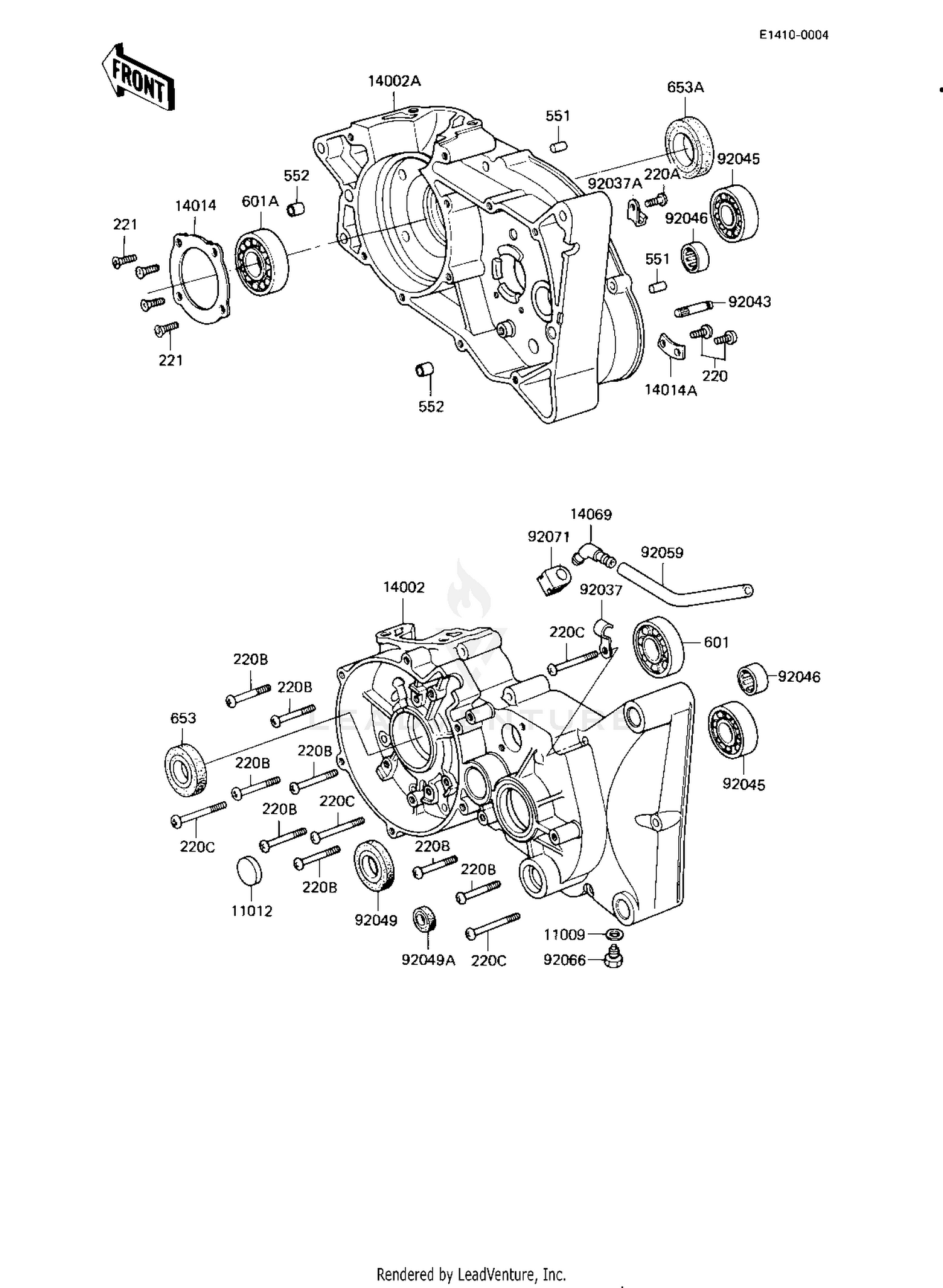 CRANKCASE ('82-'83 KE175-D4/D5)