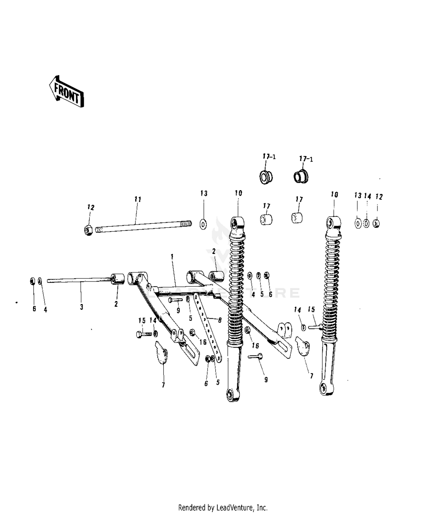 SWING ARM/SHOCK ABSORBERS ('76-'80)