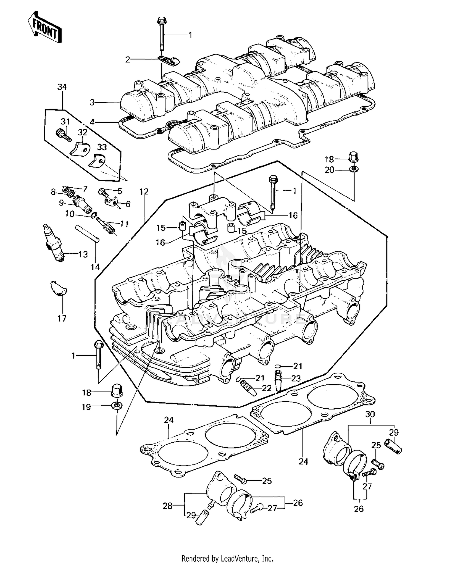 CYLINDER HEAD/COVER ('77-'78 A1/A2/A2A)