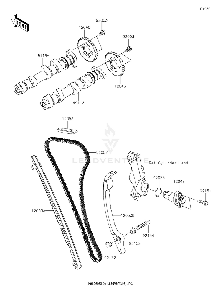 Camshaft(S)/Tensioner Schematic