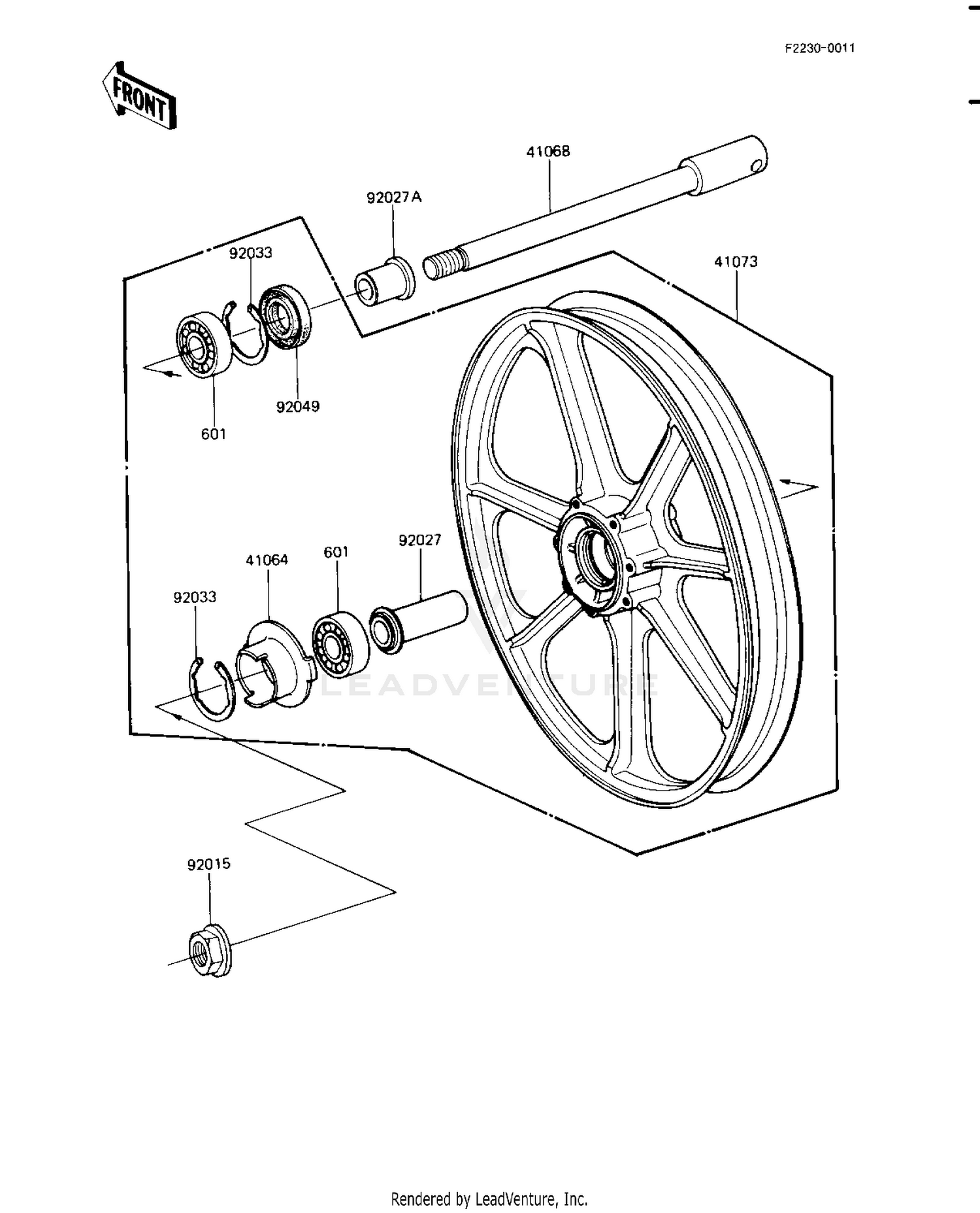 FRONT WHEEL/HUB (KZ1100-A1/A2)