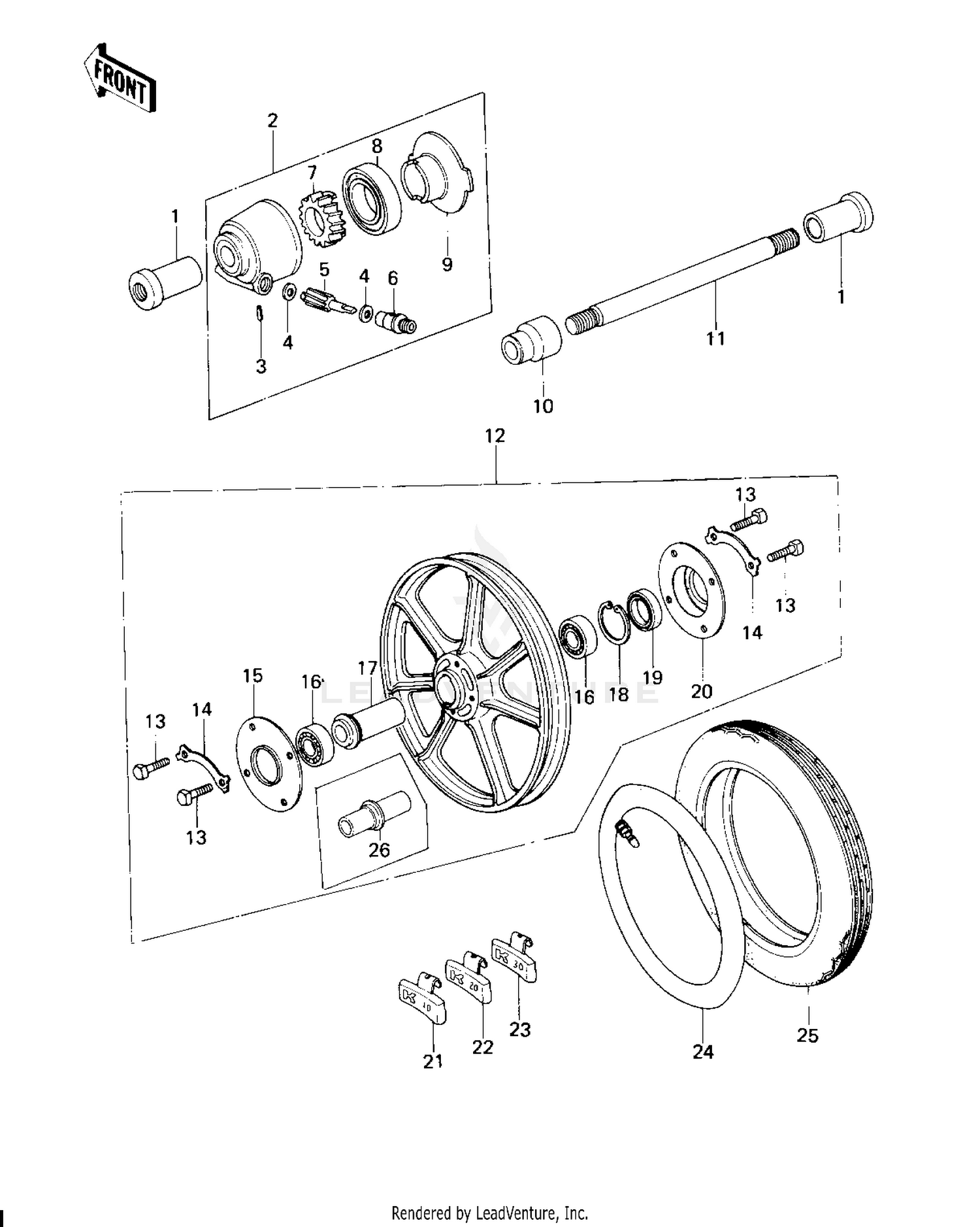 FRONT WHEEL/TIRE/HUB