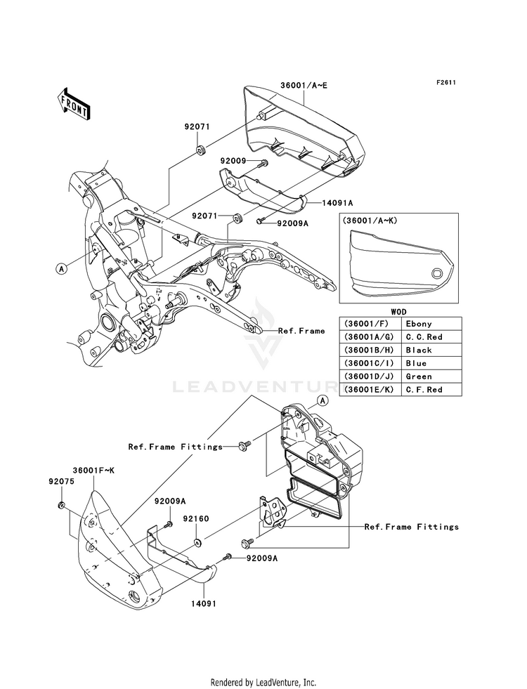 Side Covers VN1600D8F Vulcan 1600 Nomad (2008) Schematic