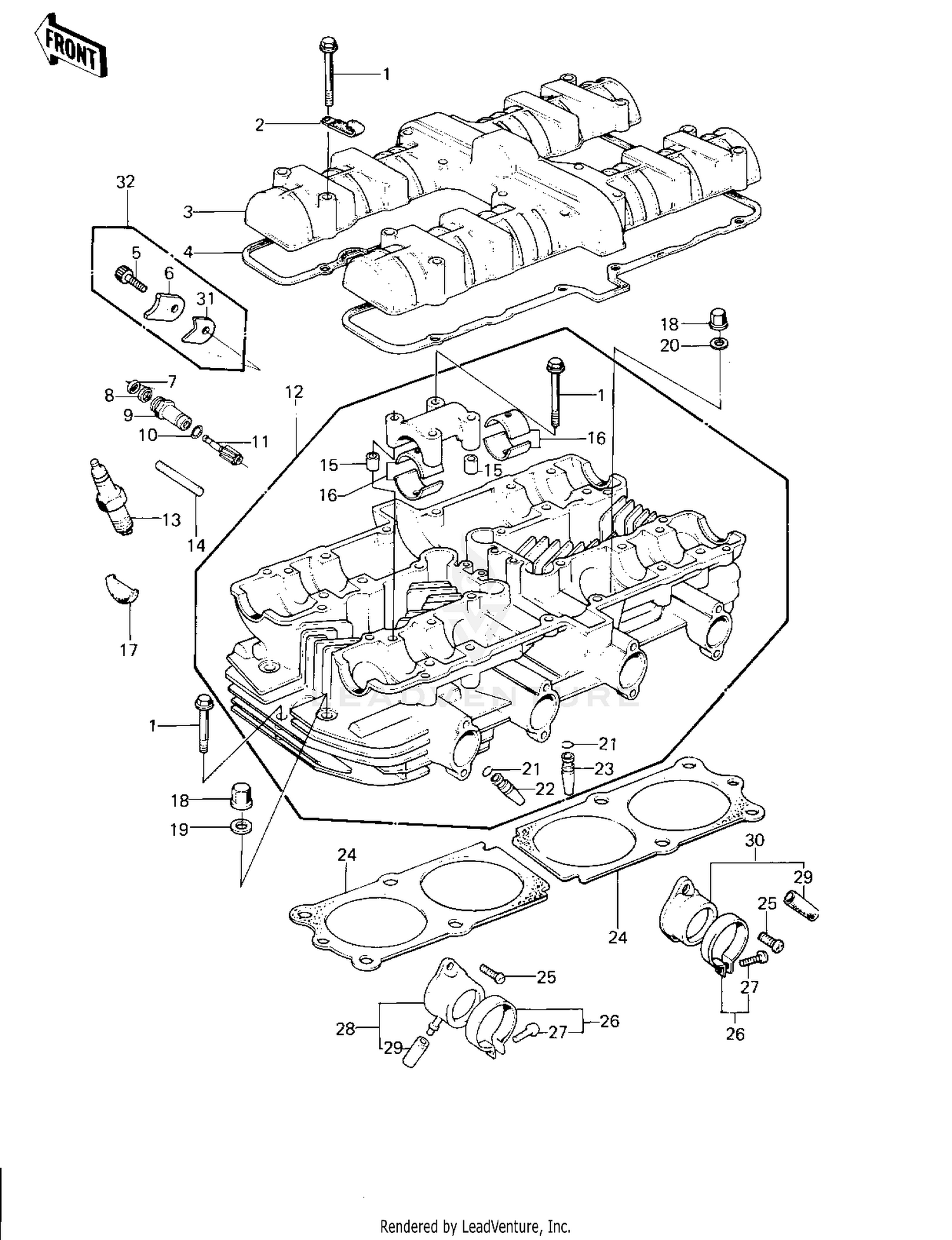 CYLINDER HEAD/COVER ('78 D1)