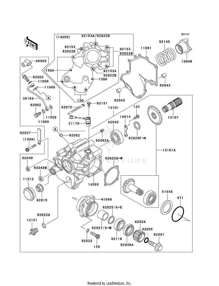 Front Bevel Gear Schematic