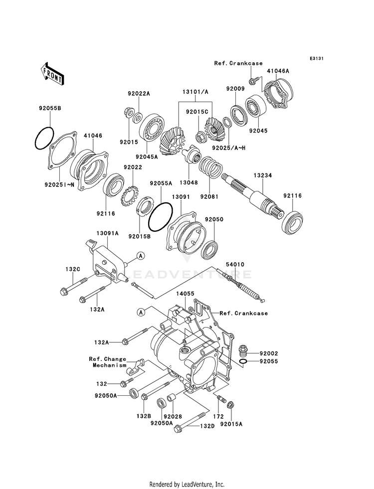 Front Bevel Gear Schematic