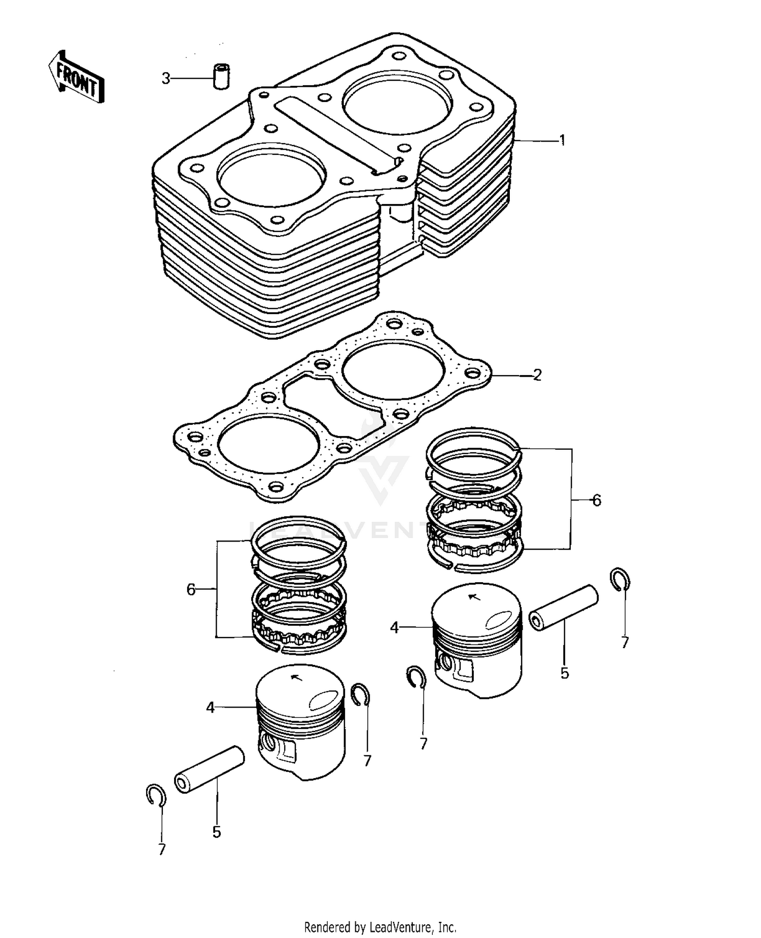 CYLINDER/PISTONS ('80 A1)