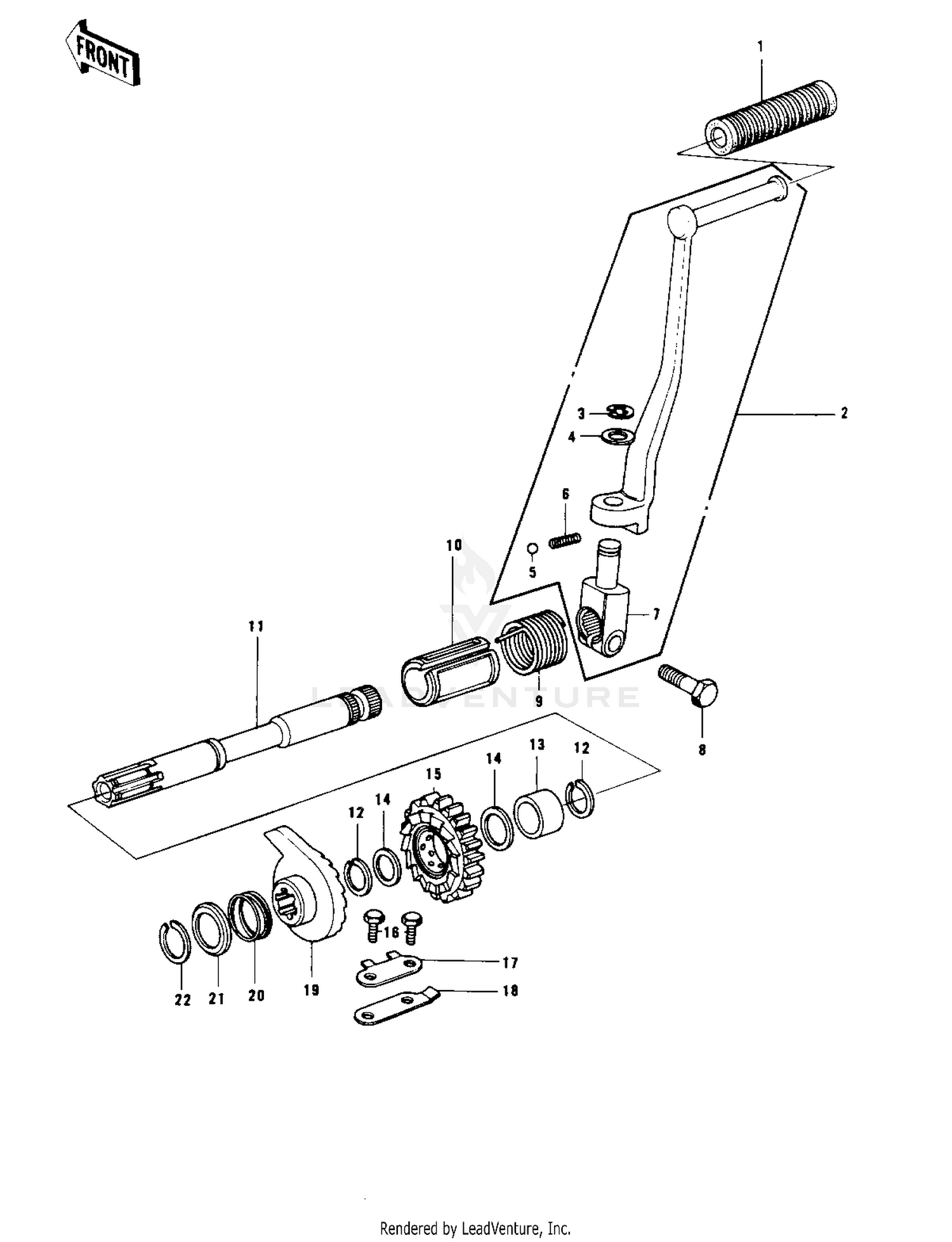 KICKSTARTER MECHANISM ('77-'78 B1/B2)