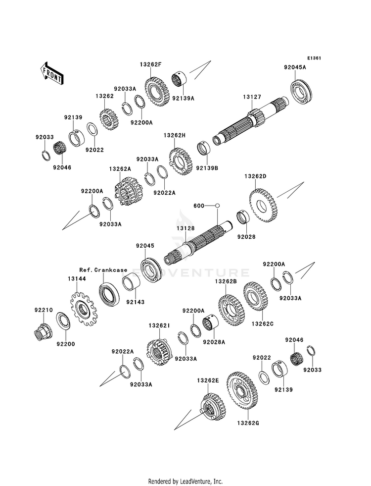 Transmission EX300BEF Ninja 300 ABS (2014) Schematic