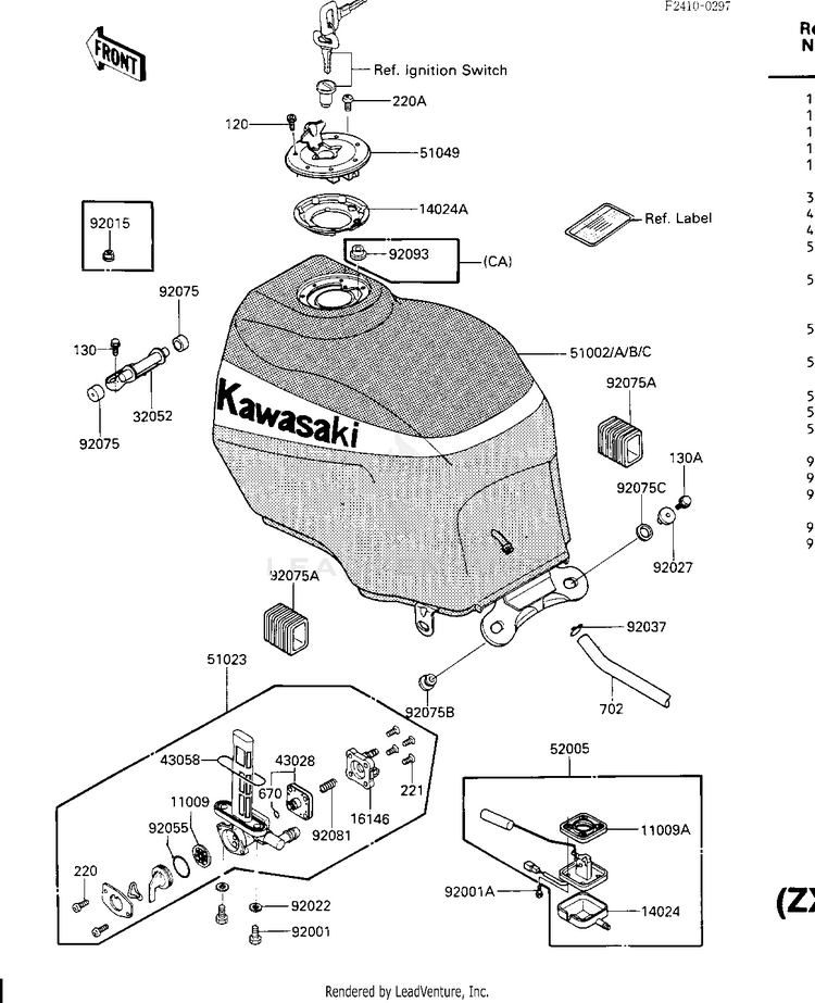 Fuel Tank (Zx600-A1) Schematic