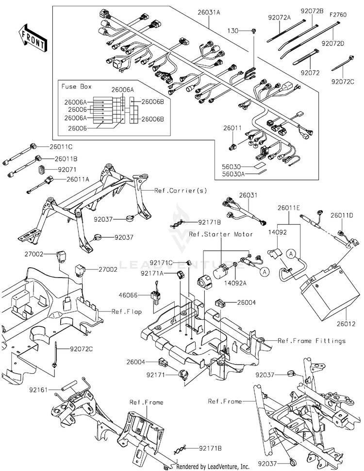 Chassis Electrical Equipment KVF750JLF Brute Force 750 4x4i EPS (2020) Schematic