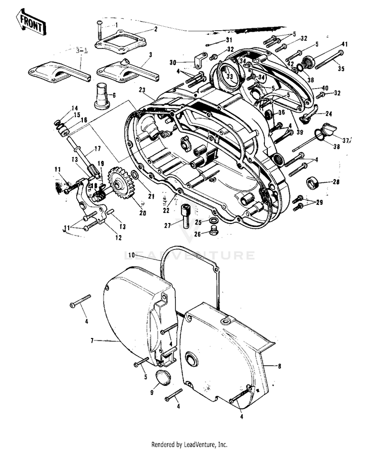 Engine Covers ('72-'73 F9/F9-A 350) Schematic