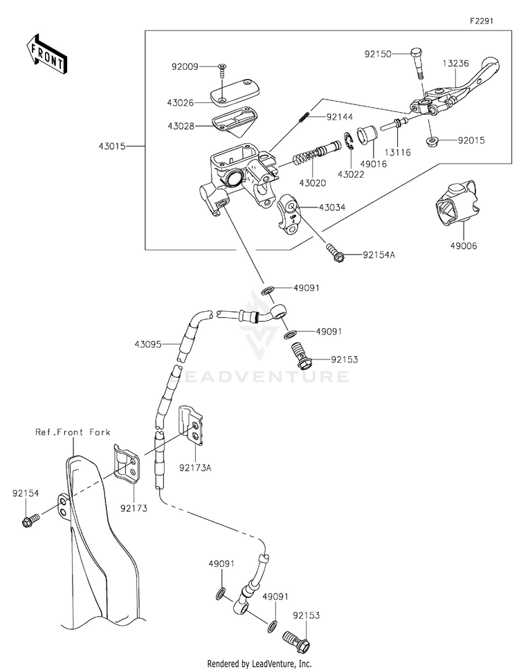 Front Master Cylinder Schematic