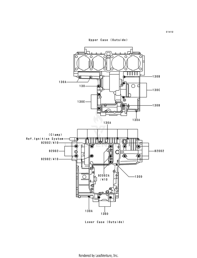 Crankcase Bolt Pattern Schematic