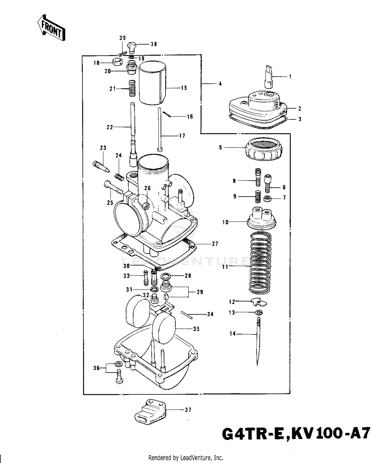 CARBURETOR G4TR-E,KV100-A7 ('74-'75)