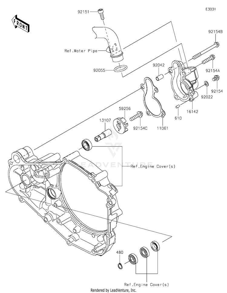 Water Pump KX450MRFAN KX450 50th Anniversary Edition (2024) Schematic