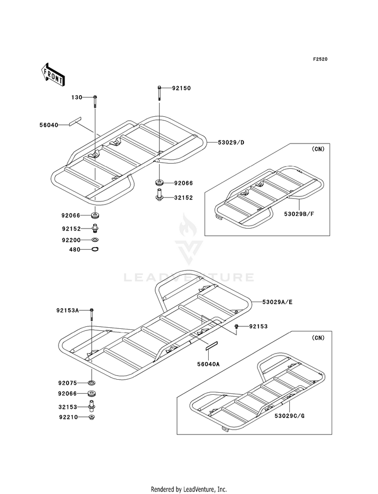 Carrier(S) KVF360CAF Prairie 360 4X4 Realtree APG HD (2010) Schematic
