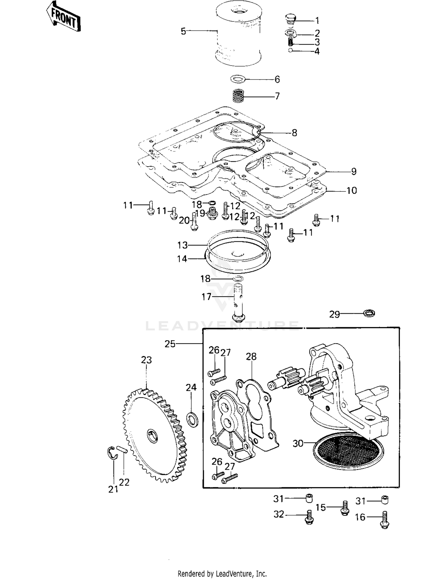 OIL PAN/OIL PUMP/OIL FILTER ('80 D3)