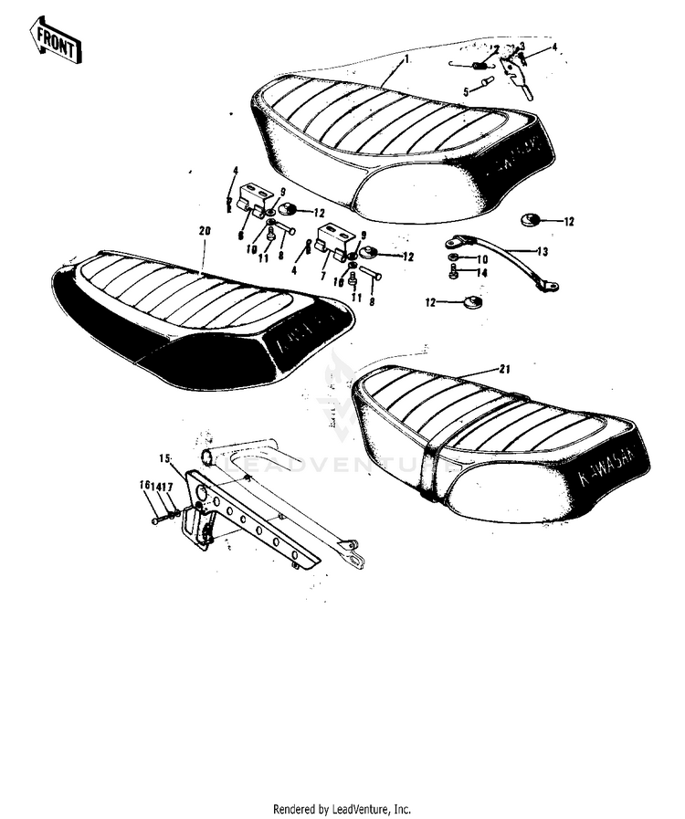 Seat/Chain Cover ('72-'73 F9/F9-A 350) Schematic