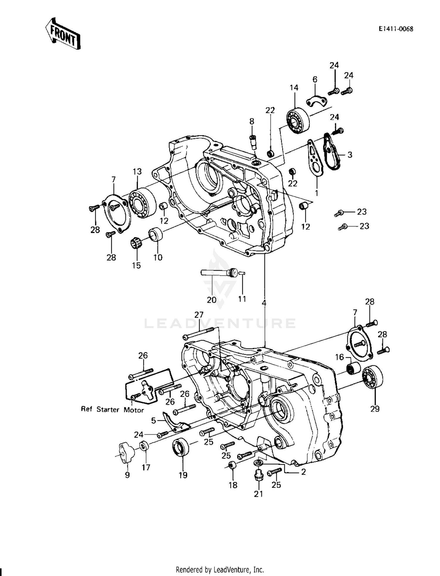 CRANKCASE ('83 KLT200-A4/A4A)