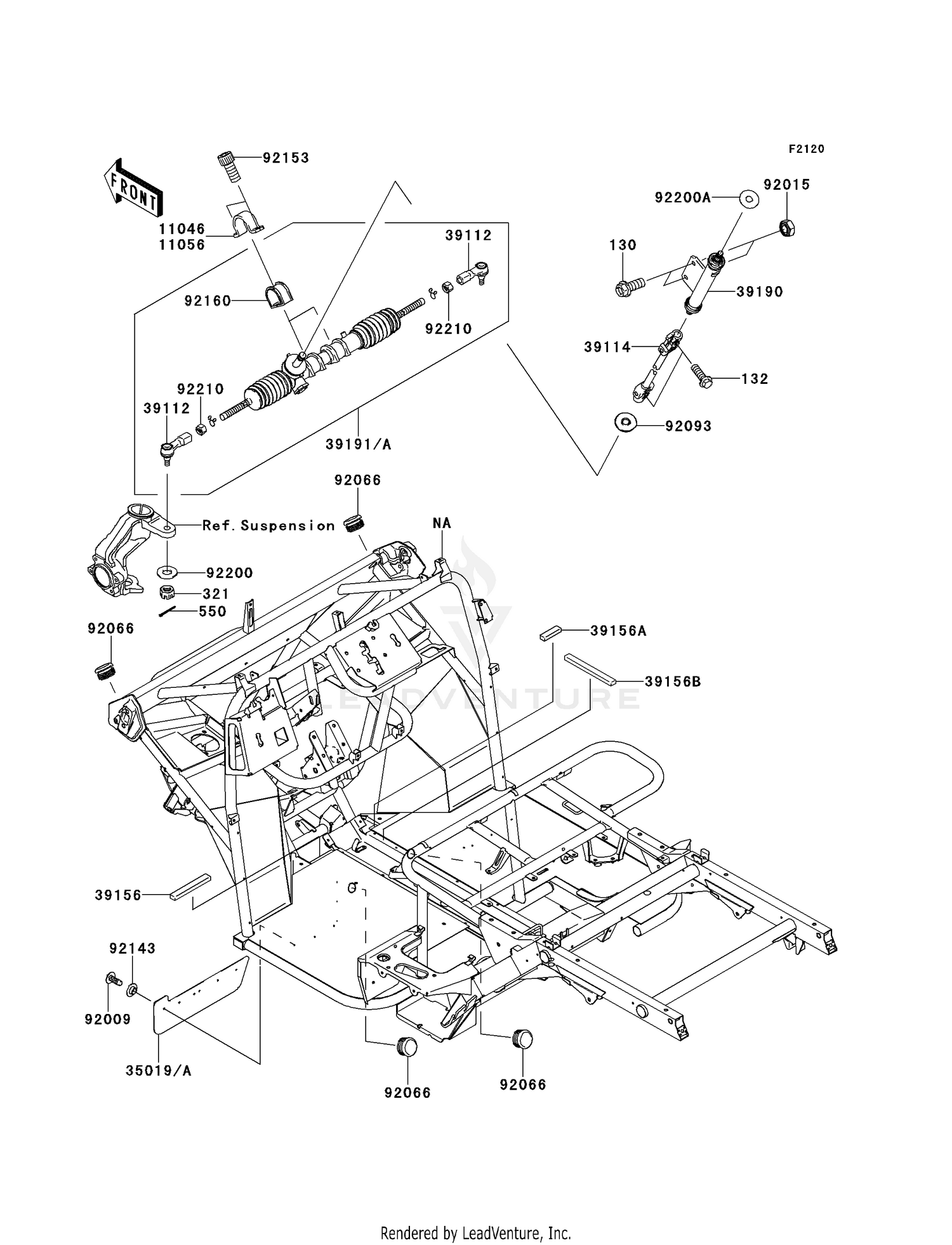 11046-1858 BRACKET,STEERING GEAR *SUPERSEDES TO 11056-2238