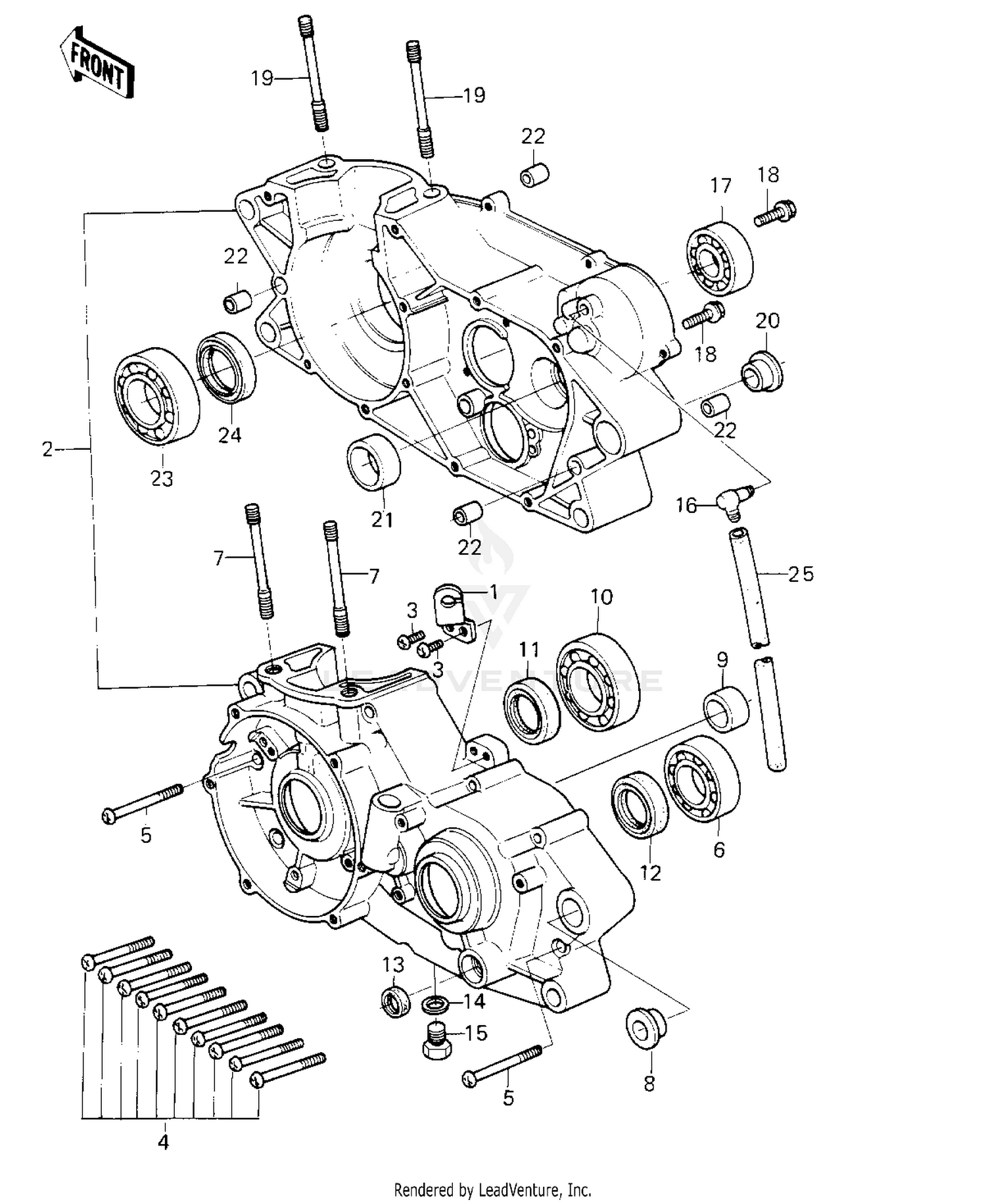 CRANKCASE ('81KDX250-B1)