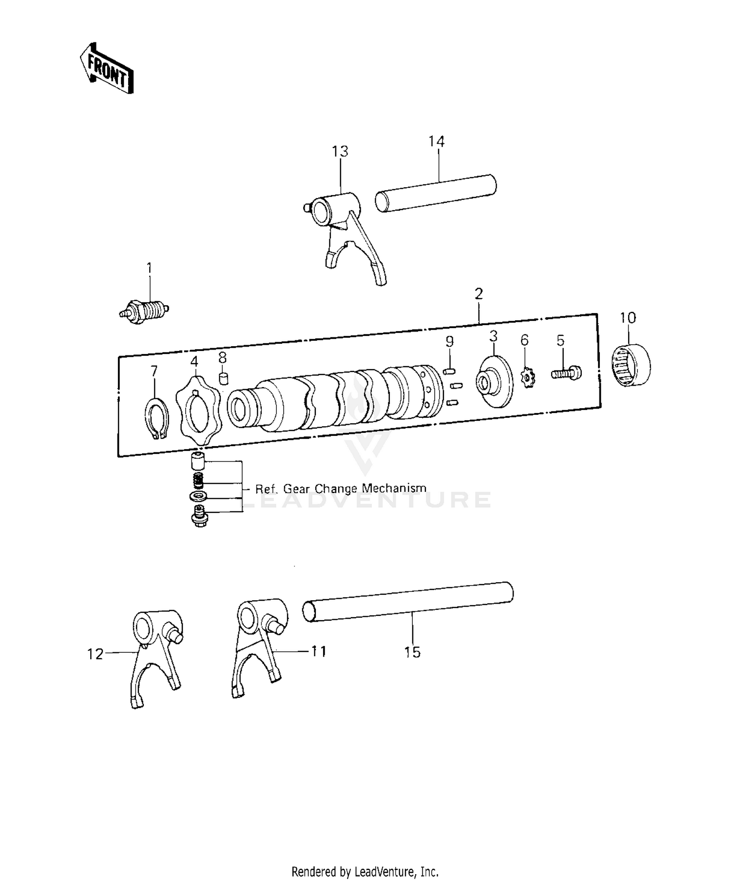GEAR CHANGE DRUM & FORKS ('80-'81 A7/A8)