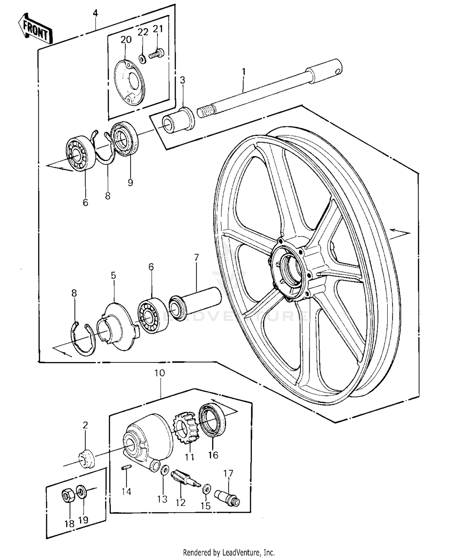 FRONT WHEEL/HUB ('80-'81 C1/C2)