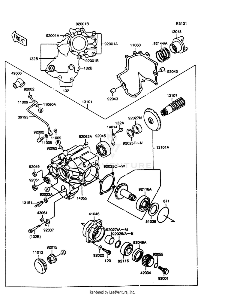 Front Bevel Gear Schematic