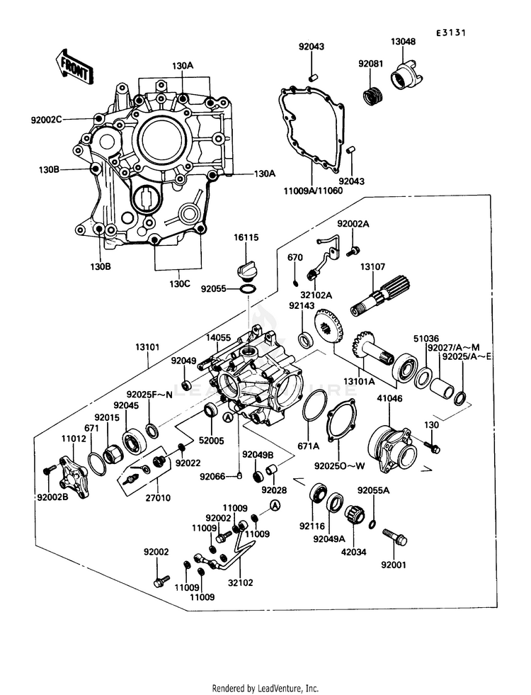 Front Bevel Gear Schematic