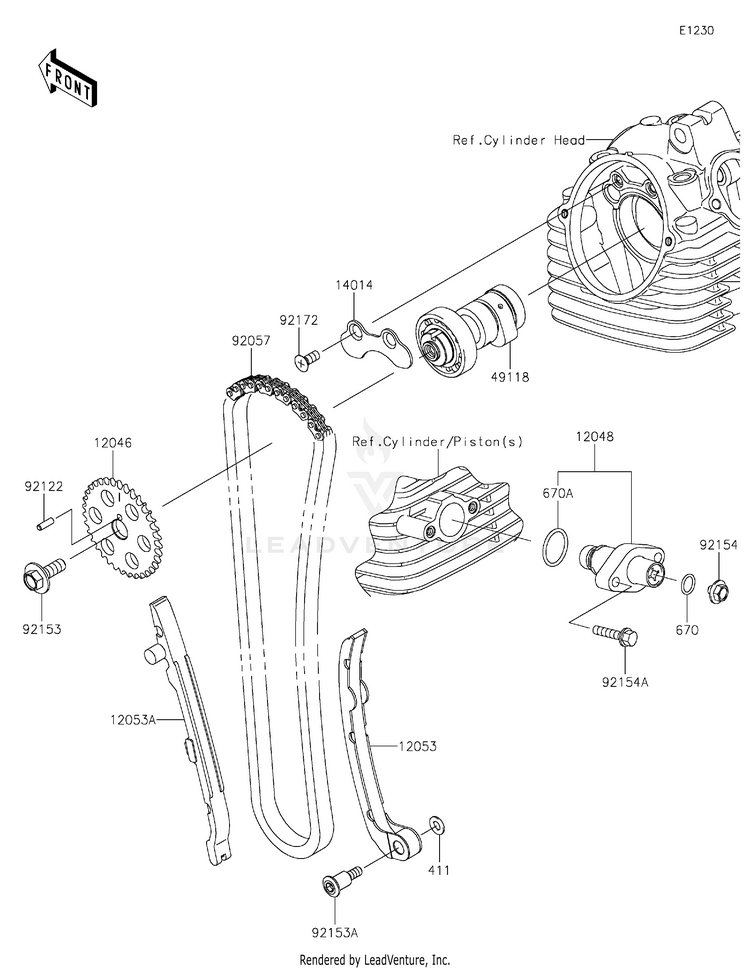 Camshaft(S)/Tensioner Schematic