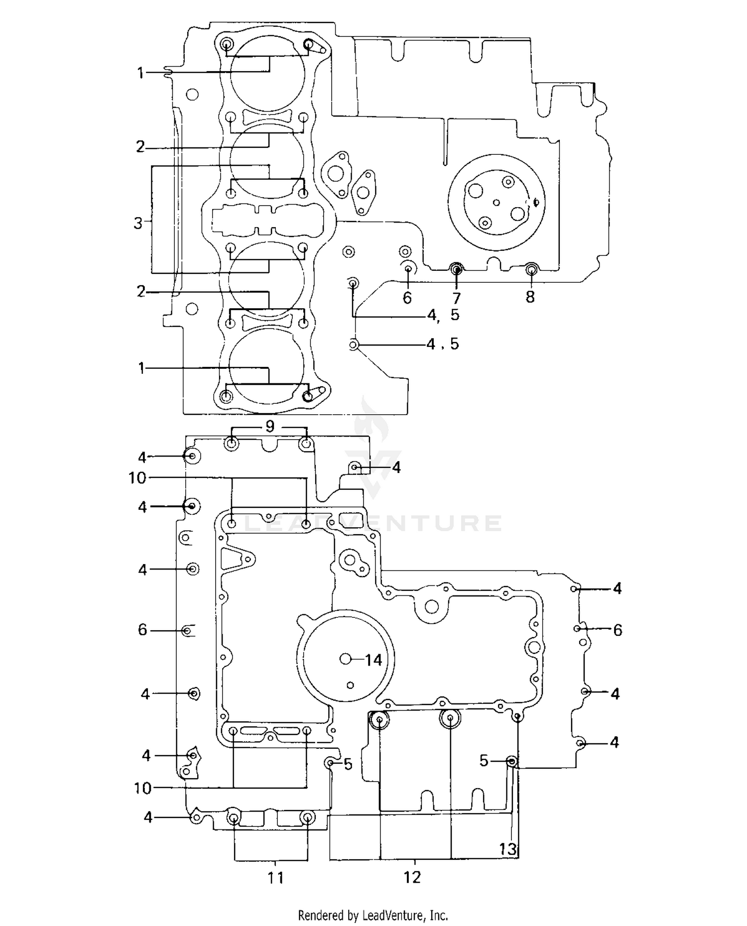 CRANKCASE BOLT & STUD PATTERN