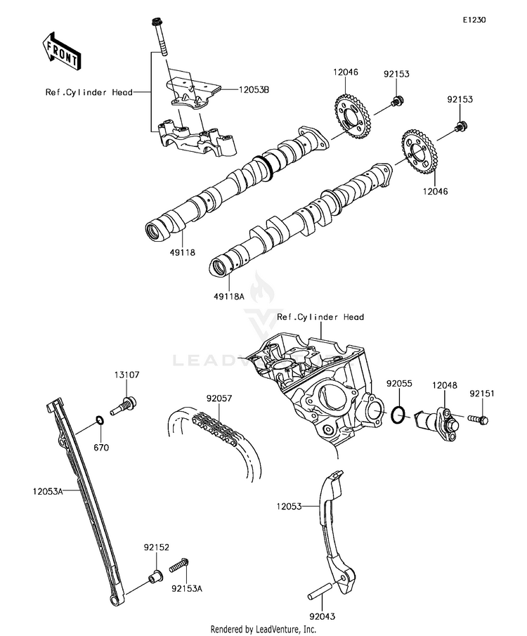 Camshaft(S)/Tensioner Schematic