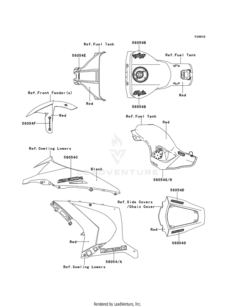 Decals (Red)(Kcf)(Ca,Us) Schematic