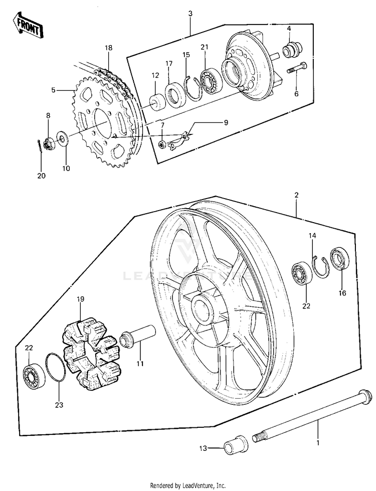 Rear Wheel/Hub/Chain Schematic