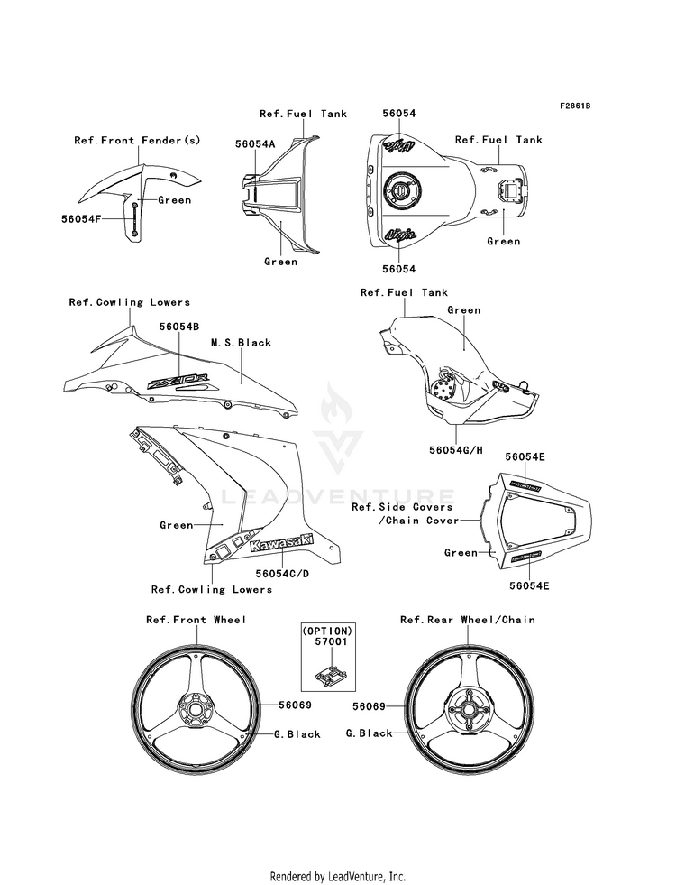 Decals (Green)(Kcf)(Ca,Us) Schematic