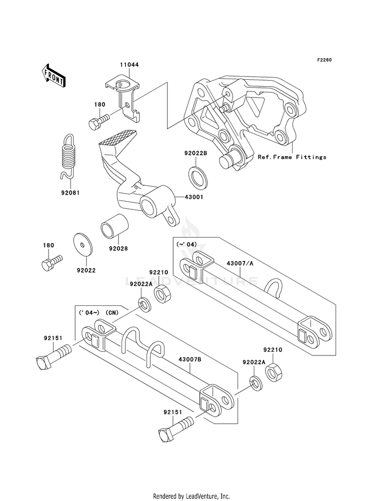Brake Pedal/Torque Link Schematic